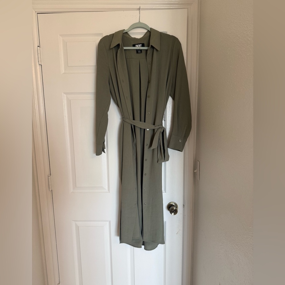 DKNY button up maxi dress